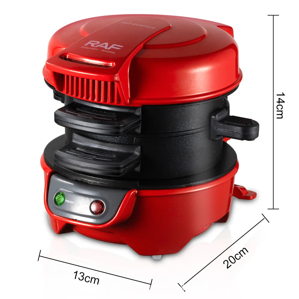 110V 220V Electric Burger Bread Sandwich Maker Machine Non Stick Grill Baking Toaster Mini Pancake Pan for Home Kitchen