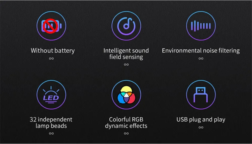 Smart RGB Pickup Lamp 32 LED Sound Control Lights