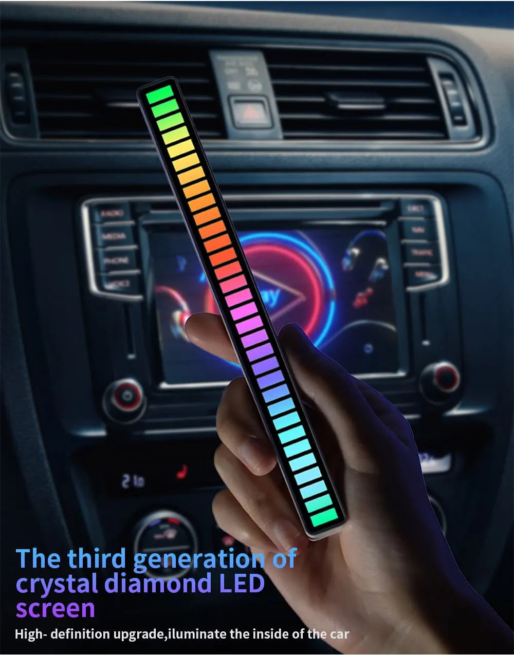 Smart RGB Pickup Lamp 32 LED Sound Control Lights